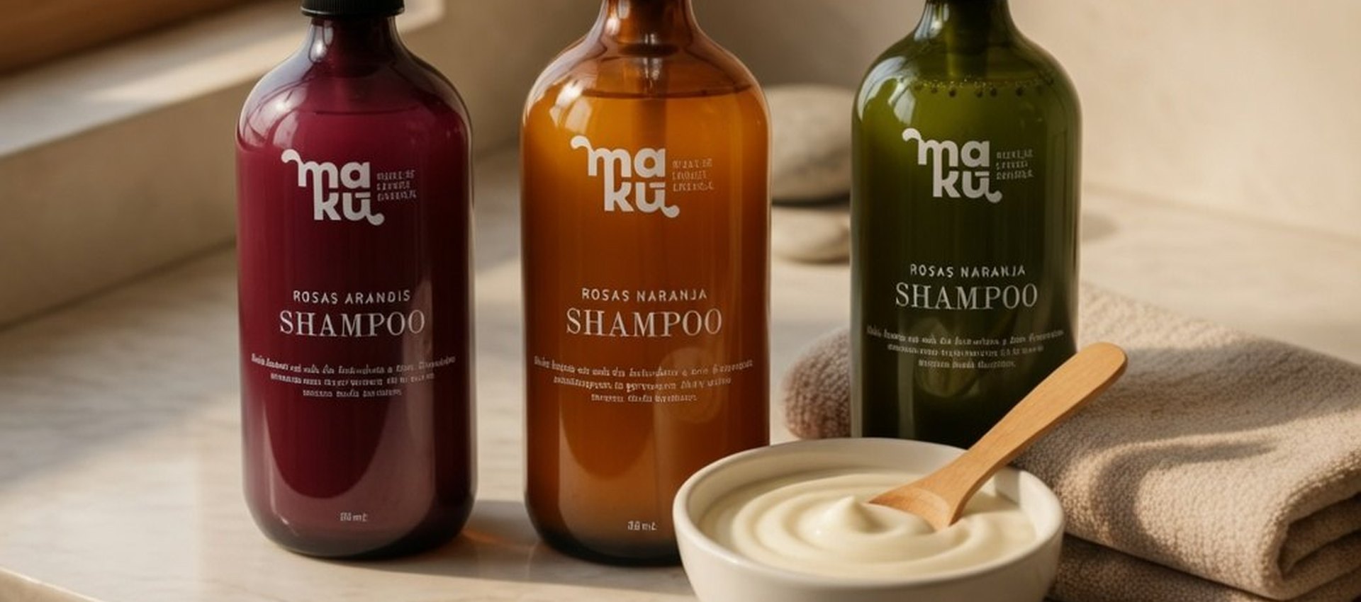 Maku hair care ritual bottles